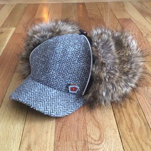Nobis wool and fur baseball / earmuff hat